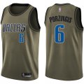 Wholesale Cheap Mavericks #6 Kristaps Porzingis Green Basketball Swingman Salute to Service Jersey