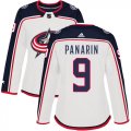 Wholesale Cheap Adidas Blue Jackets #9 Artemi Panarin White Road Authentic Women's Stitched NHL Jersey