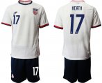 Wholesale Cheap Men 2020-2021 Season National team United States home white 17 Soccer Jersey