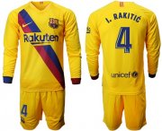 Wholesale Cheap Barcelona #4 I.Rakitic Away Long Sleeves Soccer Club Jersey