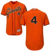 Wholesale Cheap Giants #4 Mel Ott Orange Flexbase Authentic Collection Stitched MLB Jersey