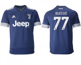 Wholesale Cheap Men 2020-2021 club Juventus away aaa version 77 blue Soccer Jerseys