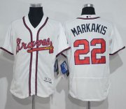 Wholesale Cheap Braves #22 Nick Markakis White Flexbase Authentic Collection Stitched MLB Jersey