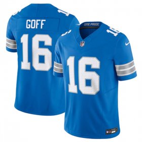 Cheap Men\'s Detroit Lions #16 Jared Goff Blue 2024 F.U.S.E. Vapor Limited Stitched Jersey