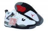 Wholesale Cheap Air Jordan 4 Womens Shoes white/gray-black-red