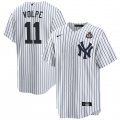 Cheap Men's New York Yankees #11 Anthony Volpe White 2024 World Series With Name Cool Base Stitched Baseball Jersey