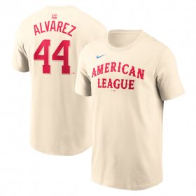 Men\'s American League #44 Yordan Alvarez Cream 2024 All-Star Name & Number T-Shirt