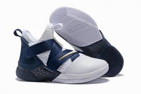 Wholesale Cheap Nike Lebron James Soldier 12 Shoes Dark Blue White Gold