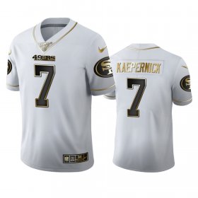 Wholesale Cheap San Francisco 49ers #7 Colin Kaepernick Men\'s Nike White Golden Edition Vapor Limited NFL 100 Jersey