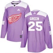 Wholesale Cheap Adidas Red Wings #25 Mike Green Purple Authentic Fights Cancer Stitched Youth NHL Jersey