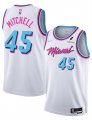 Cheap Men's Miami Heat #45 Davion Mitchell White 2025 City Edition Stitched Basketball Jersey