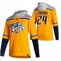 Wholesale Cheap Nashville Predators #24 Jarred Tinordi Adidas Reverse Retro Pullover Hoodie Gold