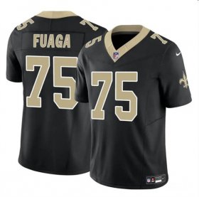 Cheap Men\'s New Orleans Saints #75 Taliese Fuaga Black 2024 Draft F.U.S.E. Vapor Limited Football Stitched Jersey