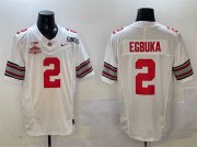 Cheap Men's Ohio State Buckeyes #2 Emeka Egbuka White 2025 CFP Final With National Champions Patch F.U.S.E. Vapor Limited Stitched Football Jersey