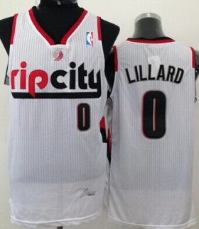 Wholesale Cheap Portland Trail Blazers #0 Damian Lillard Rip City White Swingman Jersey