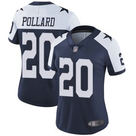 Wholesale Cheap Women\'s Dallas Cowboys #20 Tony Pollard Navy Blue Thanksgiving Vapor Untouchable Limited Throwback Jersey