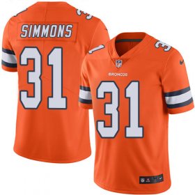 Wholesale Cheap Nike Broncos #31 Justin Simmons Orange Youth Stitched NFL Limited Rush Jersey