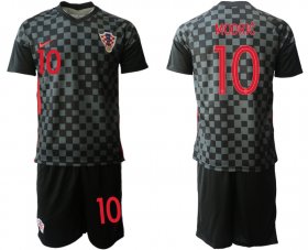 Wholesale Cheap Men 2021 European Cup Croatia black away 10 Soccer Jerseys