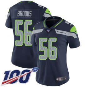 Wholesale Cheap Nike Seahawks #56 Jordyn Brooks Steel Blue Team Color Women\'s Stitched NFL 100th Season Vapor Untouchable Limited Jersey