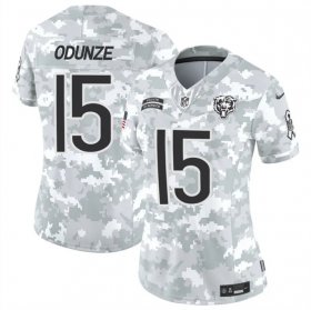 Cheap Women\'s Chicago Bears #15 Rome Odunze 2024 F.U.S.E Arctic Camo Salute To Service Limited Stitched Football Jersey(Run Small)