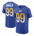 Wholesale Cheap Los Angeles Rams #99 Aaron Donald Nike Team Player Name & Number T-Shirt Royal