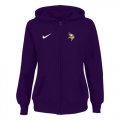 Wholesale Cheap Women's Minnesota Vikings Stadium Rally Full Zip Hoodie Purple