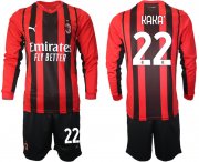 Wholesale Cheap Men 2021-2022 Club Ac Milan home red Long Sleeve 22 Soccer Jersey