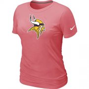 Wholesale Cheap Women's Nike Minnesota Vikings Pink Logo T-Shirt