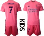 Wholesale Cheap Youth 2020-2021 club Real Madrid away 7 pink Soccer Jerseys1