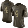 Wholesale Cheap Nike Raiders #4 Derek Carr Green Youth Stitched NFL Limited 2015 Salute to Service Jersey