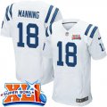 Wholesale Cheap Nike Colts #18 Peyton Manning White Super Bowl XLI Men's Stitched NFL Elite Jersey