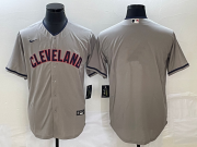 Cheap Men's Cleveland Guardians Gray Blank Cool Base Stitched Jersey