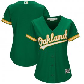 Wholesale Cheap Women\'s Oakland Athletics Majestic Kelly Green Cool Base Team Jersey