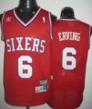 Wholesale Cheap Philadelphia 76ers #6 Julius Erving Red Swingman Throwback Jersey