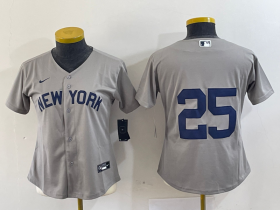 Cheap Youth New York Yankees #25 Gleyber Torres Gray Stitched Cool Base Nike Jersey