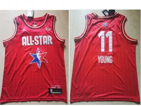 Wholesale Cheap Men\'s Atlanta Hawks #11 Trae Young Red Jordan Brand 2020 All-Star Game Swingman Stitched NBA Jersey