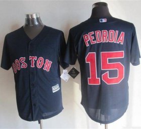 Wholesale Cheap Red Sox #15 Dustin Pedroia Navy Blue New Cool Base Stitched MLB Jersey