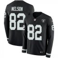 Wholesale Cheap Nike Raiders #82 Jordy Nelson Black Team Color Men's Stitched NFL Limited Therma Long Sleeve Jersey