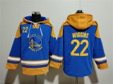 Cheap Men's Golden State Warriors #22 Andrew Wiggins Blue Yellow Lace-Up Pullover Hoodie