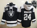 Wholesale Cheap Men's Las Vegas Raiders #24 Charles Woodson NEW Black 2020 Inaugural Season Pocket Stitched NFL Pullover Hoodie