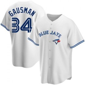 Wholesale MEN\'S TORONTO BLUE JAYS #34 KEVIN GAUSMAN WHITE HOME JERSEY