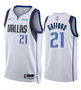 Cheap Men\'s Dallas Mavericks #21 Daniel Gafford White Association Edition Stitched Basketball Jersey