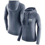 Wholesale Cheap Seattle Seahawks Nike Women's Gym Vintage Full-Zip Hoodie College Navy