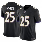 Cheap Men's Baltimore Ravens #25 Tre'Davious White Black 2023 F.U.S.E Vapor Limited Football Jersey