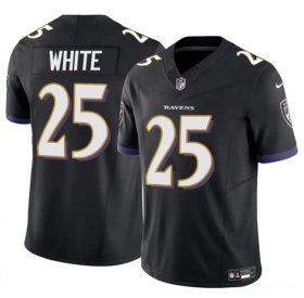 Cheap Men\'s Baltimore Ravens #25 Tre\'Davious White Black 2023 F.U.S.E Vapor Limited Football Jersey