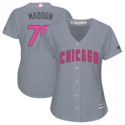 Wholesale Cheap Cubs #70 Joe Maddon Grey Mother's Day Cool Base Women's Stitched MLB Jersey