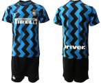 Wholesale Cheap Men 2020-2021 club Inter milan home blank blue Soccer Jerseys