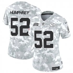 Cheap Women\'s Kansas City Chiefs #52 Creed Humphrey 2024 F.U.S.E Arctic Camo Salute To Service Limited Stitched Football Jersey(Run Small)