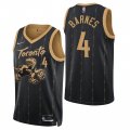 Wholesale Cheap Men's Toronto Raptors #4 Scottie Barnes 2021-22 75th Anniversary City Edition Black Swingman Jersey