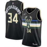 Wholesale Cheap Bucks #34 Giannis Antetokounmpo Black Basketball Swingman Statement Edition 2019-2020 Jersey